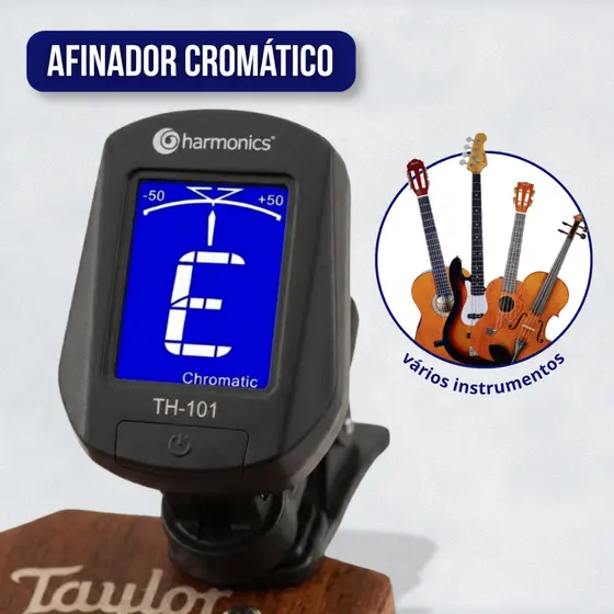 Afinador Digital de Violão Afinador de Violão Cromático Afinador de Guitarra TH-101