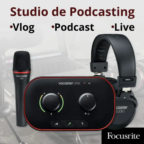 Interface de Audio Focusrite Vocaster One Studio Interface de Audio Profissional Interface de Audio