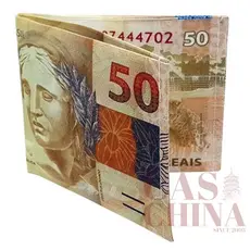 Carteira Slim Dinheiro Nota De 100/50 Reais 100 dólar Unissex