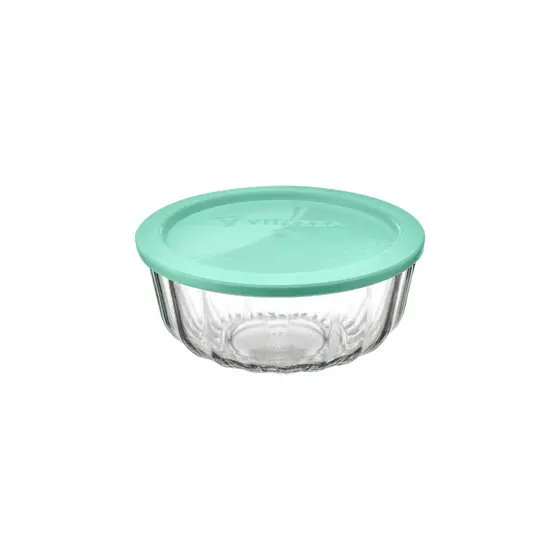 Saladeira De Vidro Vitazza 900ml Com Tampa Plástica 1250