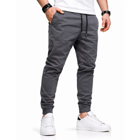 Calça  Jogger Masculina Sarja Premium Com Cós Elástico E Cordão Punho Ajustável Confortável