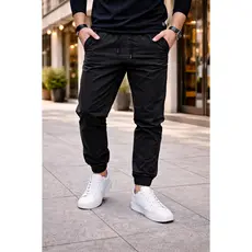 Calças Jogger Preta Linha Premium Skinny Masculina Com Punho Cordao De Regulagem Envio Imediato