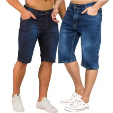Kit 2 Bermuda Jeans Shorts Skinny Casual Masculina Estilo streetwear