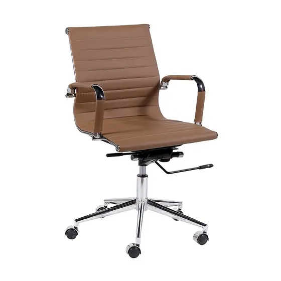Cadeira Diretor Encosto Reclinavel Baixo Esteirinha Ergonômica Giratória Couro Sintético Escritório Home Office