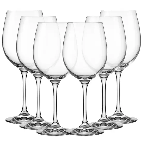 Jogo 6 Taças de Vidro Premium Resistente para Vinho e Água 465ml - Design Moderno Drink Coquetel