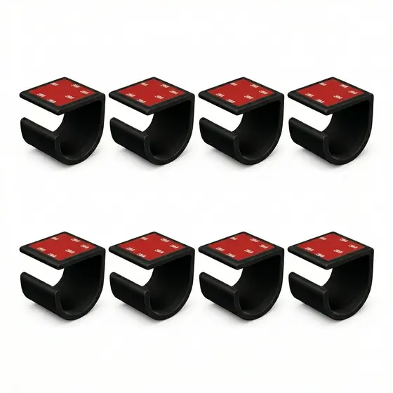 Kit 8 Organizador de Cabos Passa Fio para Esconder Fios Embaixo da Mesa Fita Dupla Face 3M