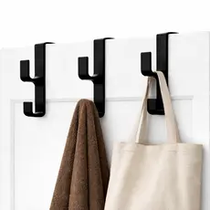 Kit 3 Ganchos Duplos de Porta Quarto Banheiro Multiuso Cabide Suporte Encaixe na Porta