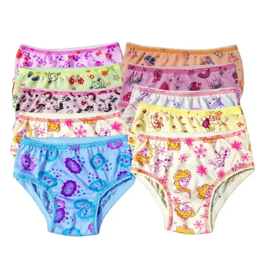 Kit 10 calcinhas infantil menina cós alto 6 meses a 8 anos