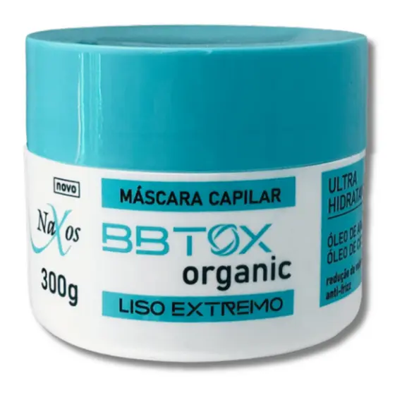 Máscara Capilar orgânico BBTOX Zero 300gr ultra hidratante Naxos