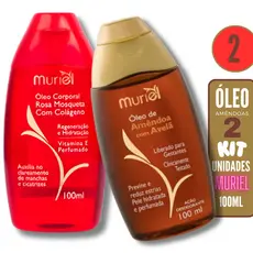 Kit 2 óleo Corporal de Amêndoas 100ML MURIEL ( Escolha o Seu par SORTIDO ou IGUAL)