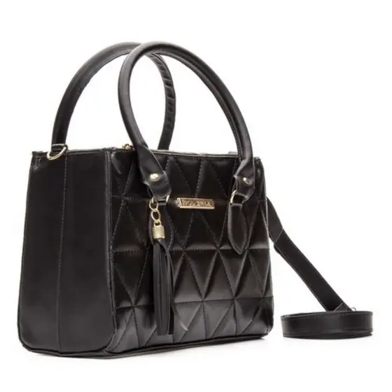 Bolsa Feminina Alça Mão Ombro Transversal Regulável Média Repartições Fechamento Ziper
