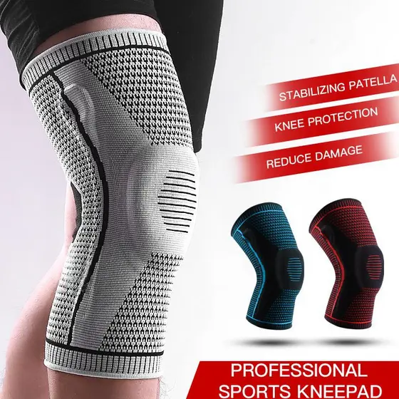 1 Peça De Joelheira Patella Suporte Medial Forte Menisco Proteção De Compressão De Silicone Cesta De Corrida Esportiva De Joelheiras