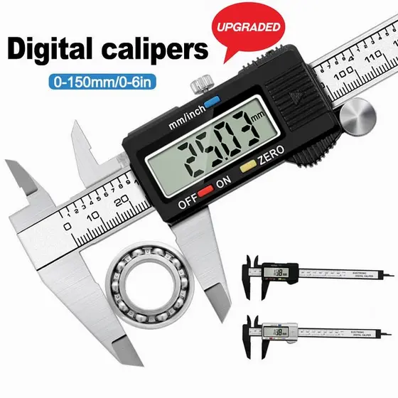 Calibre Digital Eletrônico De 0-150mm De Fibra De Carbono Vernier Micrômetro Ferramenta De Medição Régua