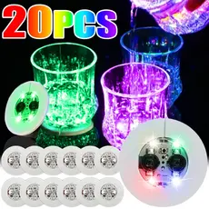 5/10/20PCS Adesivos LED Luminosos Para Bases De Copos Copo