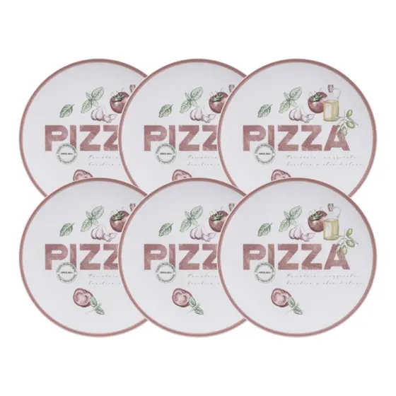 Conjunto 6 Pratos Rasos Milano 25cm Porcelana Tramontina