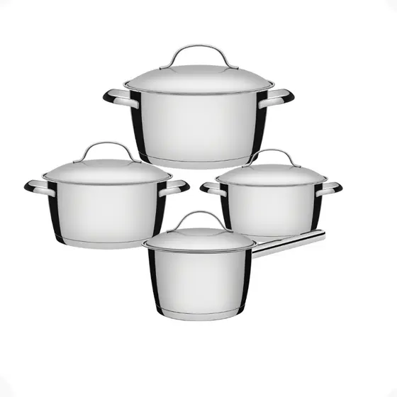 Jogo de Panelas 4 Peças Inox Fundo Triplo Allegra Tramontina