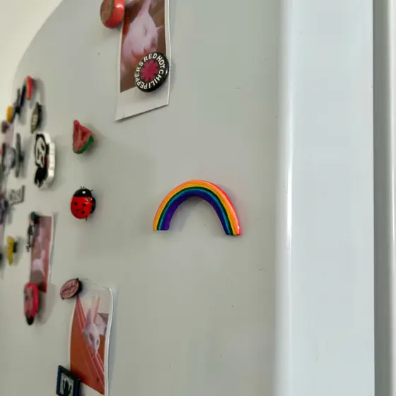 Imã de geladeira decorativo arco íris artesanal orgulho lgbt pride para decoração de casa cozinha