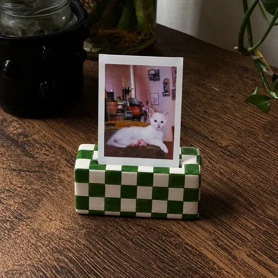 Porta polaroid xadrex artesanal feito à mão para decoração