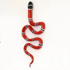Cobra coral para decoração de parede artesanal feito à mão com cerâmica fria