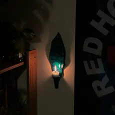 Espada de São Jorge altar e porta velas escultura artesanal incensário para decoração de parede