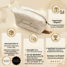 Necessaire Personalizada tamanho M Madrinha Mãe da Noiva Mãe do Noivo Noiva presente madrinha