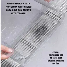 Tela Protetor Ralo Anti-insetos Com Adesivo 12x4 Metros para banheiro e quintal
