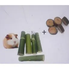 KIT BRINQUEDOS DE BAMBU NATURAL PARA ROEDORES