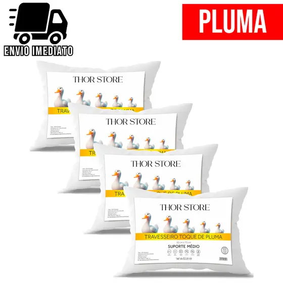 Travesseiro Pluma de Ganso Premium Macio Conforto Hotel Luxo Antialérgico