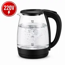 Chaleira Jarra Eletrica   220v Vidro Temperado 1.8 Litros Preto