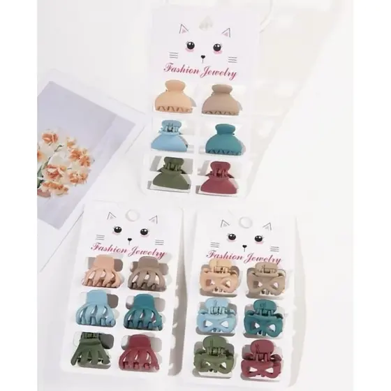 Kit presilhas para cabelo Piranhas pequenas prendedor