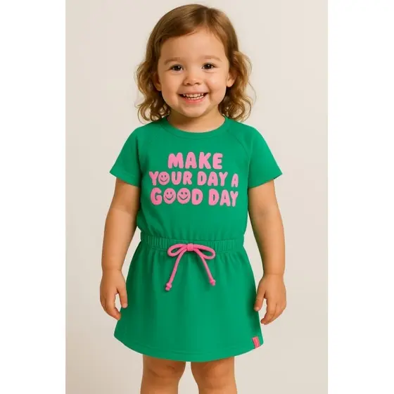 Vestido infantil menina verde Tamanho 4