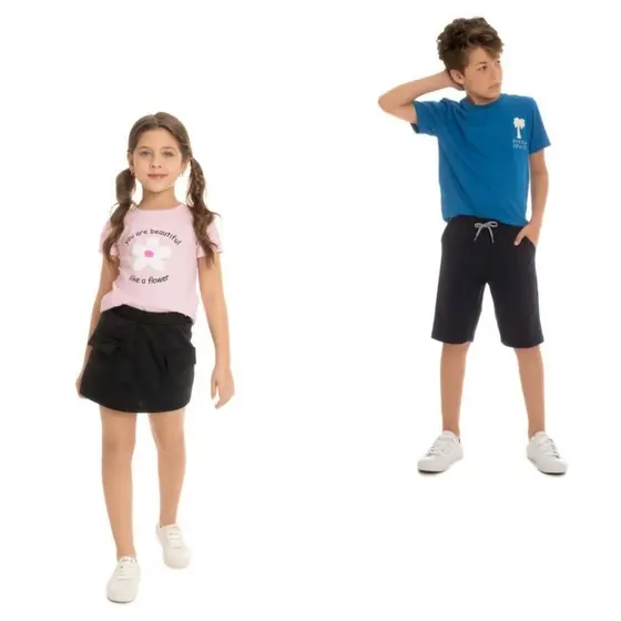 Conjunto verão infantil menino e menina 4 ao 8 Roupa de calor