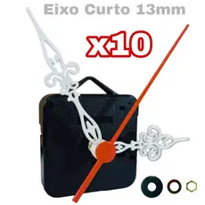 10 Engrenagem Mecanismo Relógio De Parede 13mm Quartz Ponteiro Colonial Branco