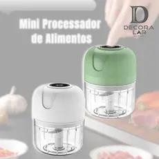 Mini Triturador/Processador Elétrico Moedor Carnes Legumes Vegetais Recarragavel USB 250ml