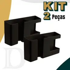 Kit 2 Suporte De Parede dois em um Multifuncional Sem Furar Telefone Móvel/Controle Remoto/Banheiro