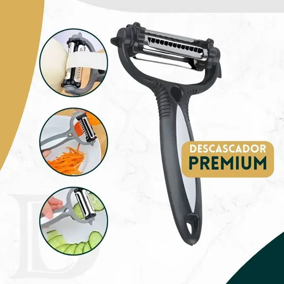 Descascador Premium De Frutas E Legumes 3 Lâminas Aço Inox Cozinha