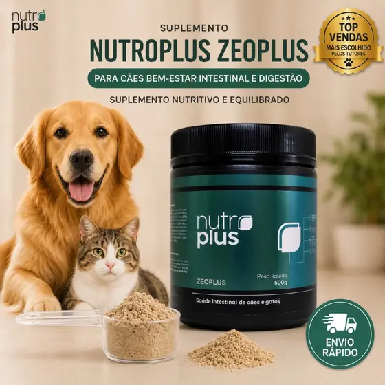 Suplemento para Cães e Gatos 100g Bem-Estar Intestinal, Auxilia na manutenção da glicemia e colesterol Nutroplus Zeoplus