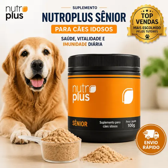 Suplemento para Cães idosos 100g Saúde, vitalidade e imunidade diária Nutroplus Sênior