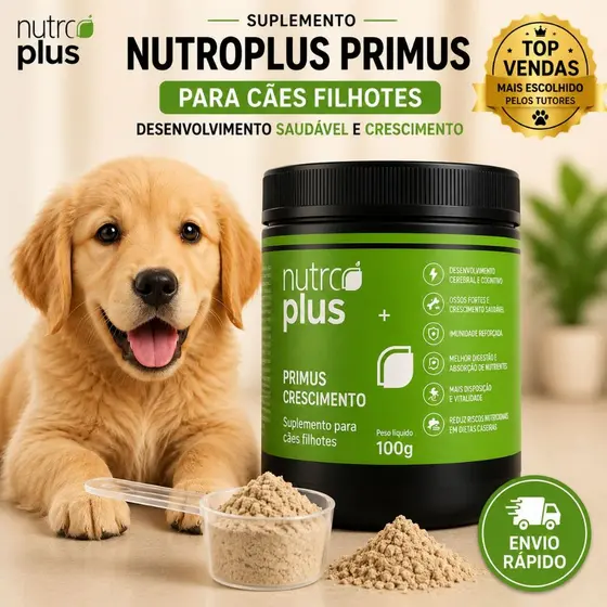 Suplemento para Cães Filhotes 100g Desenvolvimento Saudável, Crescimento e ossos fortes Nutroplus Primus