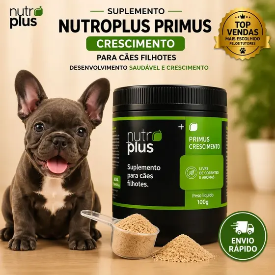 Suplemento para Cães Filhotes 100g Desenvolvimento Saudável e Crescimento equilibrado Nutroplus Primus