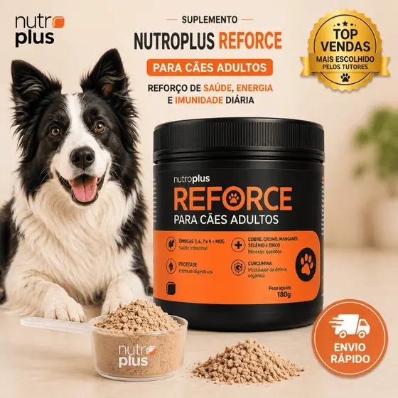 Suplemento para Cães adultos 180g Reforço de Saúde intestinal e imunidade diária fortalecida Nutroplus Reforço