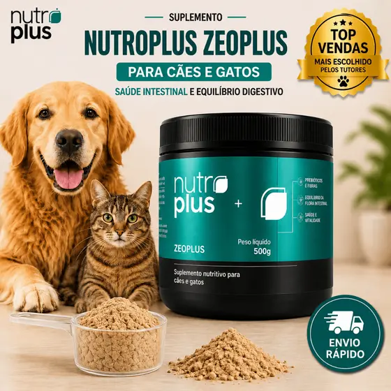 Suplemento para Cães e gatos 500g Saúde intestinal e equilíbrio digestivo Nutroplus Zeoplus