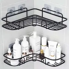 Suporte Porta Shampoo Prateleira Organizador de banheiro para Parede Canto de Box Triângulo Suporte Para Porta Shampoo organizador de sabão De Banheiro Ou Cozinha e Banheiro Metal De Aço Só Usa Adesivo Para Parede