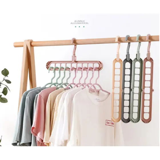 Cabide De Roupas De Plástico Multifuncional, Suporte Multi-port, Racks De Secagem, Economia De Espaço, Organizador De Roupas De Círculo
