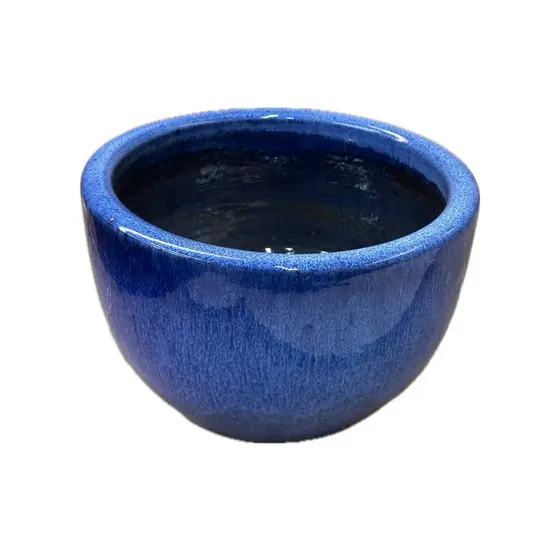 Bacia de Cerâmica Esmaltada Decorativa com Drenagem | Pronta para Plantar