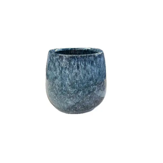 Vaso Azul de Cerâmica 16cm – Decorativo e Resistente