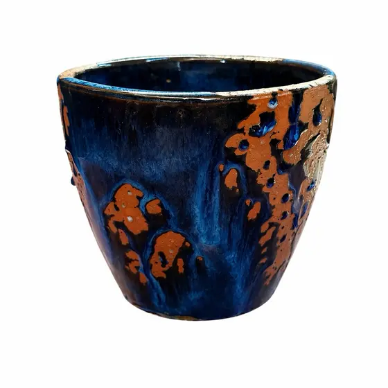 Vaso de Cerâmica Artesanal Premium – Acabamento Texturizado, Peça Única Decorativa 15x15cm