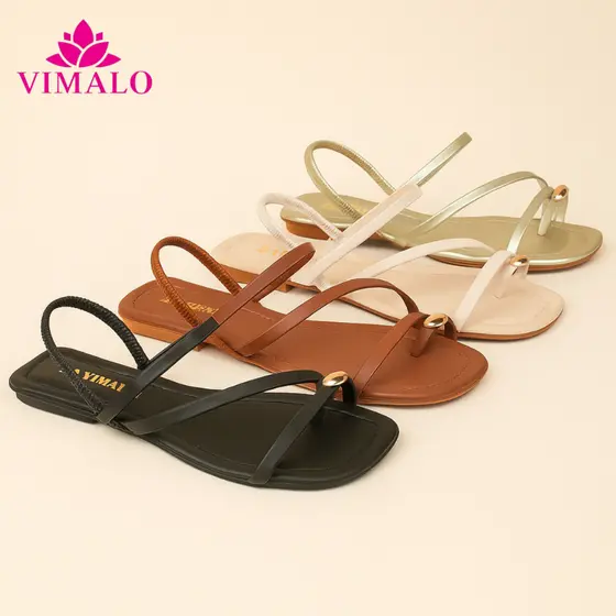 Sandália Rasteira Feminina Bico Quadrado VLRAST05 - detalhe alça dedo