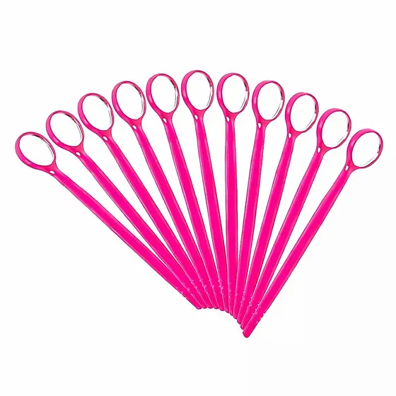 Kit 10 unidade de espelho dentista rosa