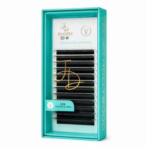 Cílios JD Lashes 5D-W Curvatura D 0.07 Preto